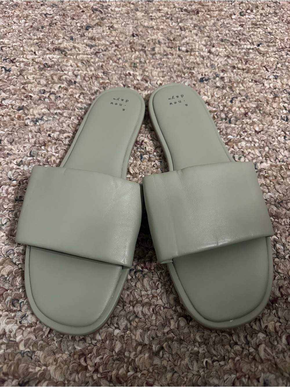a new day Slide Sandals in Sage Green